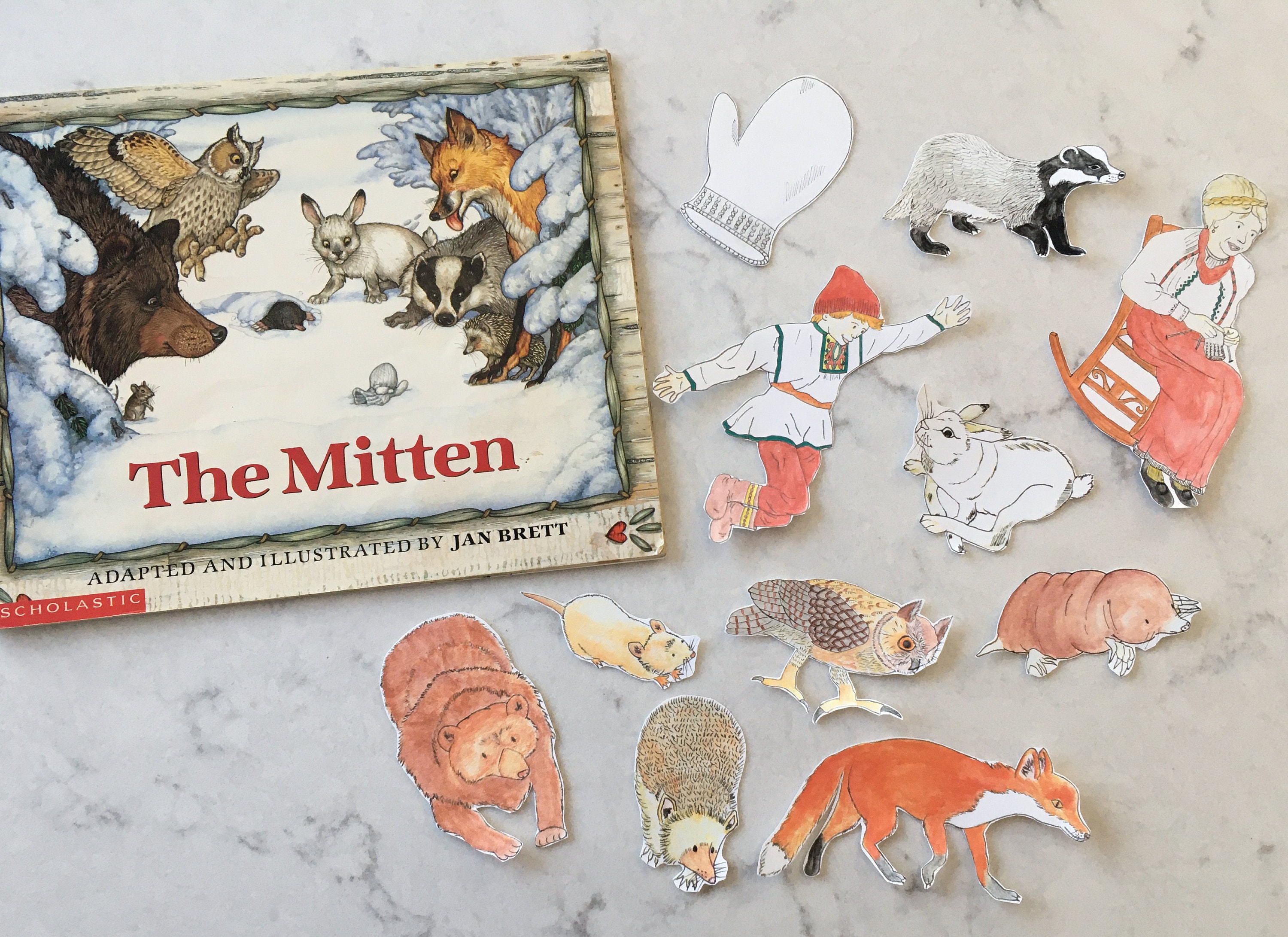 The Mitten Storytelling Paper Dolls - Etsy Israel