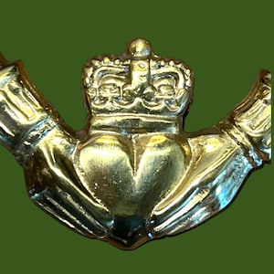 VTG Irish Claddagh Door Knocker Heavy Solid Brass Celtic Heart Crown Hands 4"