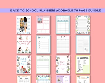 BACK TO SCHOOL Planner Journal/ To do List/planner inserts/ Mix and Match Bundle, Perfect for Students or Parents, even teachers!