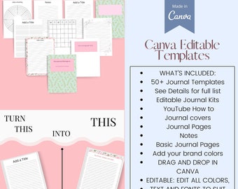 Commercial Use Canva Valentine Planner Journal Template Kit, Editable ...