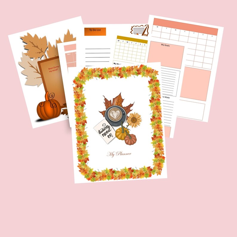 Fall Calendar Fillable Printable or Fill It Out After Etsy