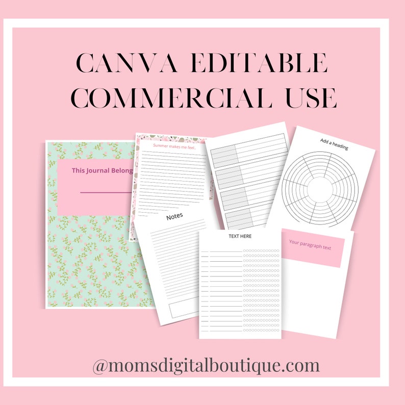 Commercial Use Canva Journal Template, Editable Journaling Kit ...