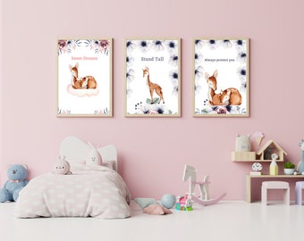 Digital Baby Art Prints - Mom and Baby Sleeping Animals