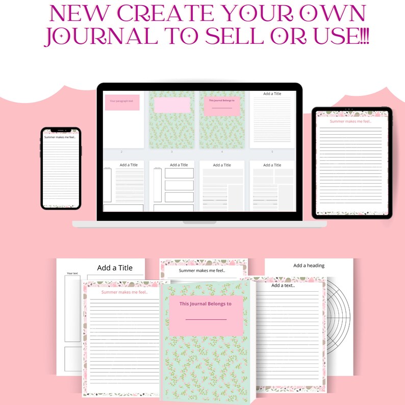 Commercial Use Canva Journal Template, Editable Journaling Kit ...