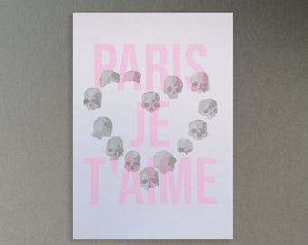 Paris katakomber A5 risograftryck - Frankrikebild - Återvunnet papper - Reseaffisch