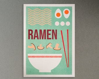 Ramen A4 Risograftryck - Japanbild - Återvunnet papper - Matposter