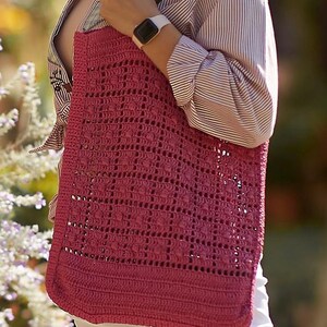 Popcorn Stitch Raffia Tote Crochet Pattern | Vintage Italian Market Bag PDF
