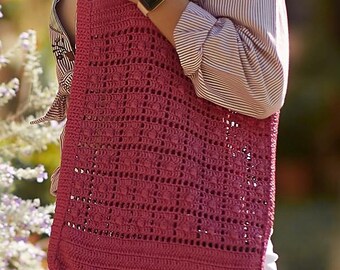 Popcorn Stitch Raffia Tote Crochet Pattern | Vintage Italian Market Bag PDF
