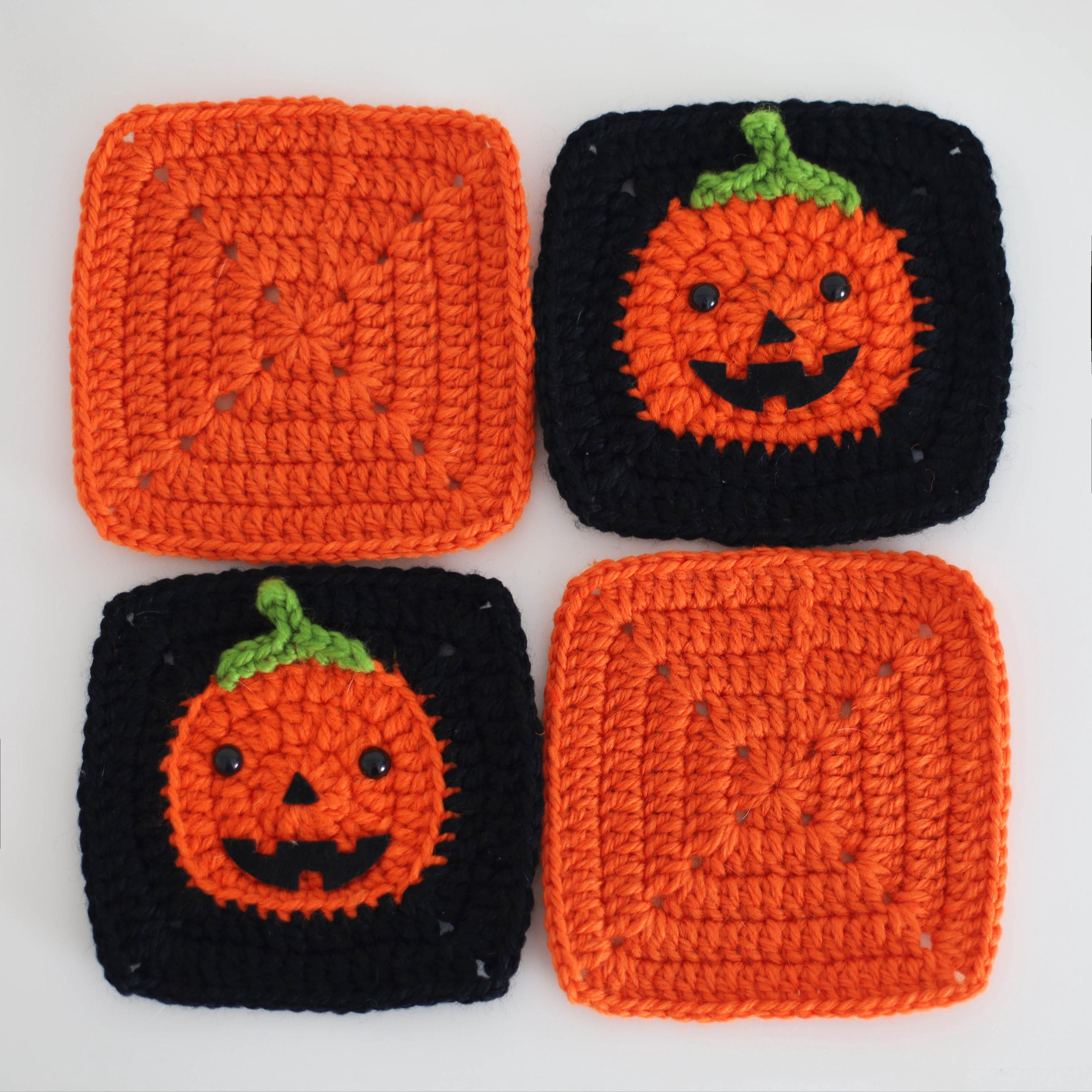 Jack-o-lantern Pumpkin Granny Square Crochet Pattern - Etsy