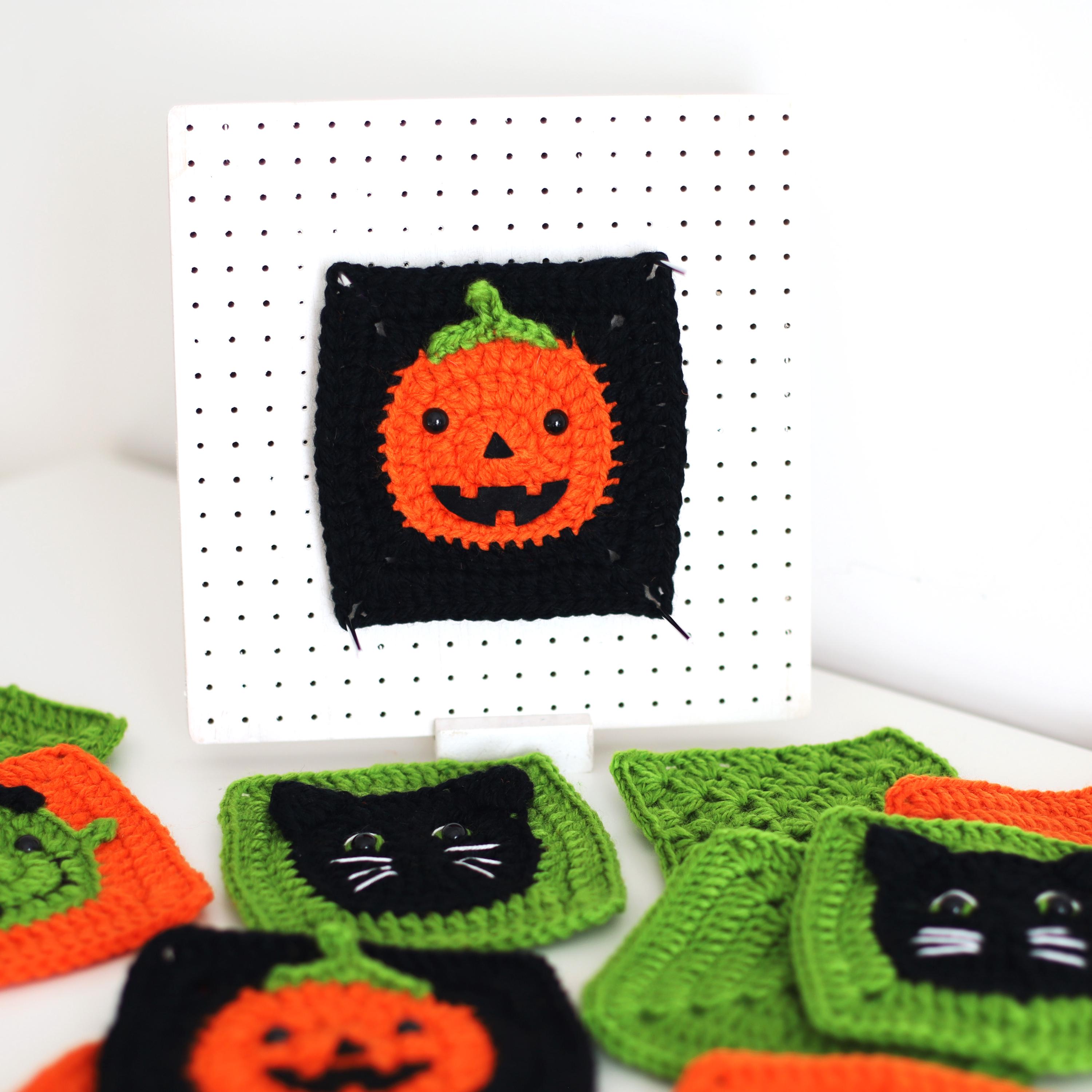 Jack-o-lantern Pumpkin Granny Square Crochet Pattern - Etsy