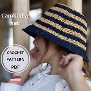Crochet Raffia Bucket Hat Pattern: Easy Summer Sun Hat (PDF)