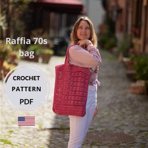 Crochet Raffia 70s Tote Bag Pattern: Fishnet Shopper (PDF)