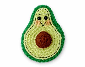 Kawaii Avocado Crochet Brooch Pattern PDF | Cute Food Pin Tutorial | Easy Handmade Gift | Digital Download