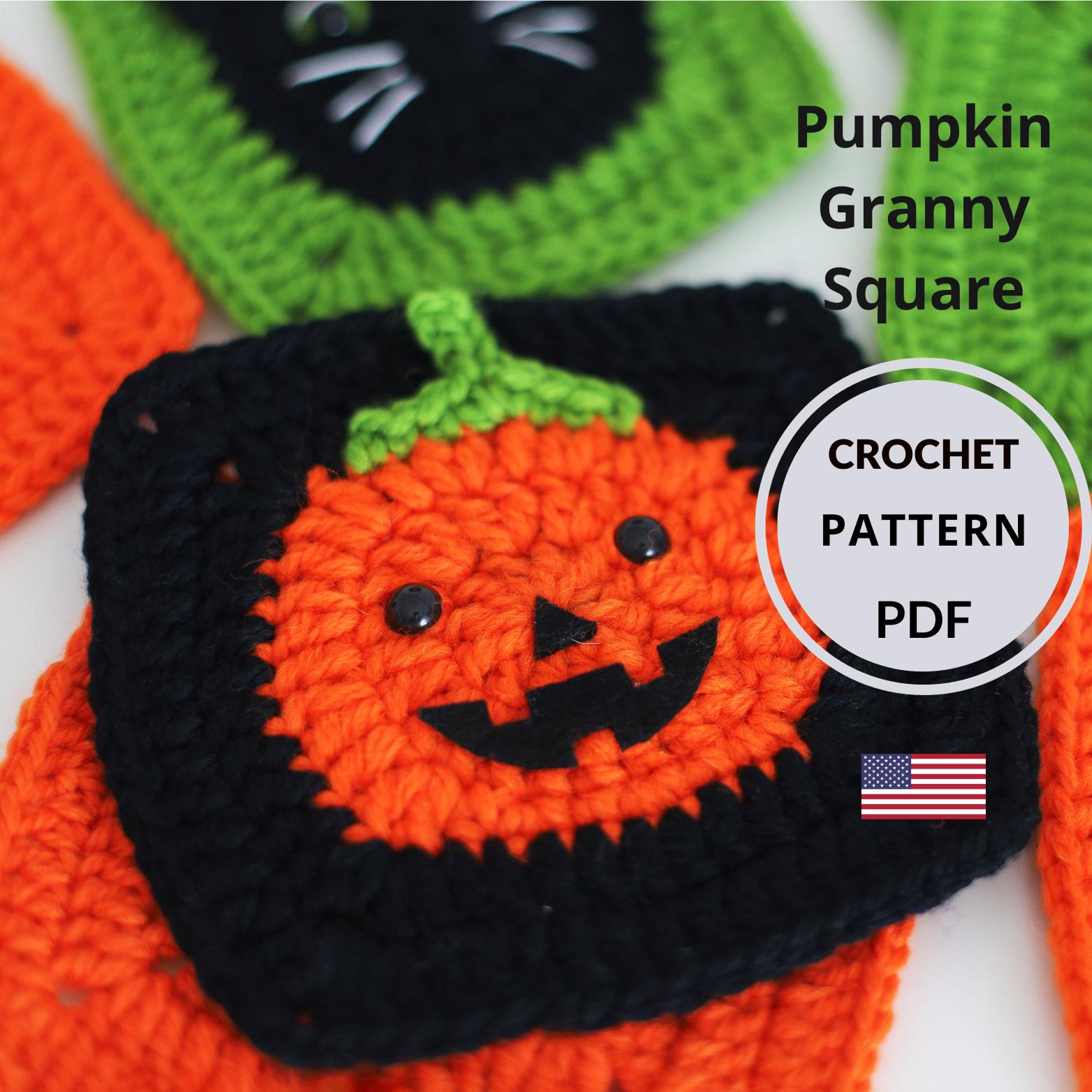 Jack-o-lantern Pumpkin Granny Square Crochet Pattern - Etsy