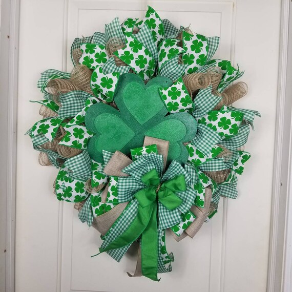 St. Patrick's Day Wreath, Wreath for Front Door, St Patty
