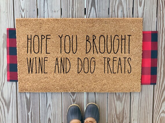 Wine and dog treats clearance doormat