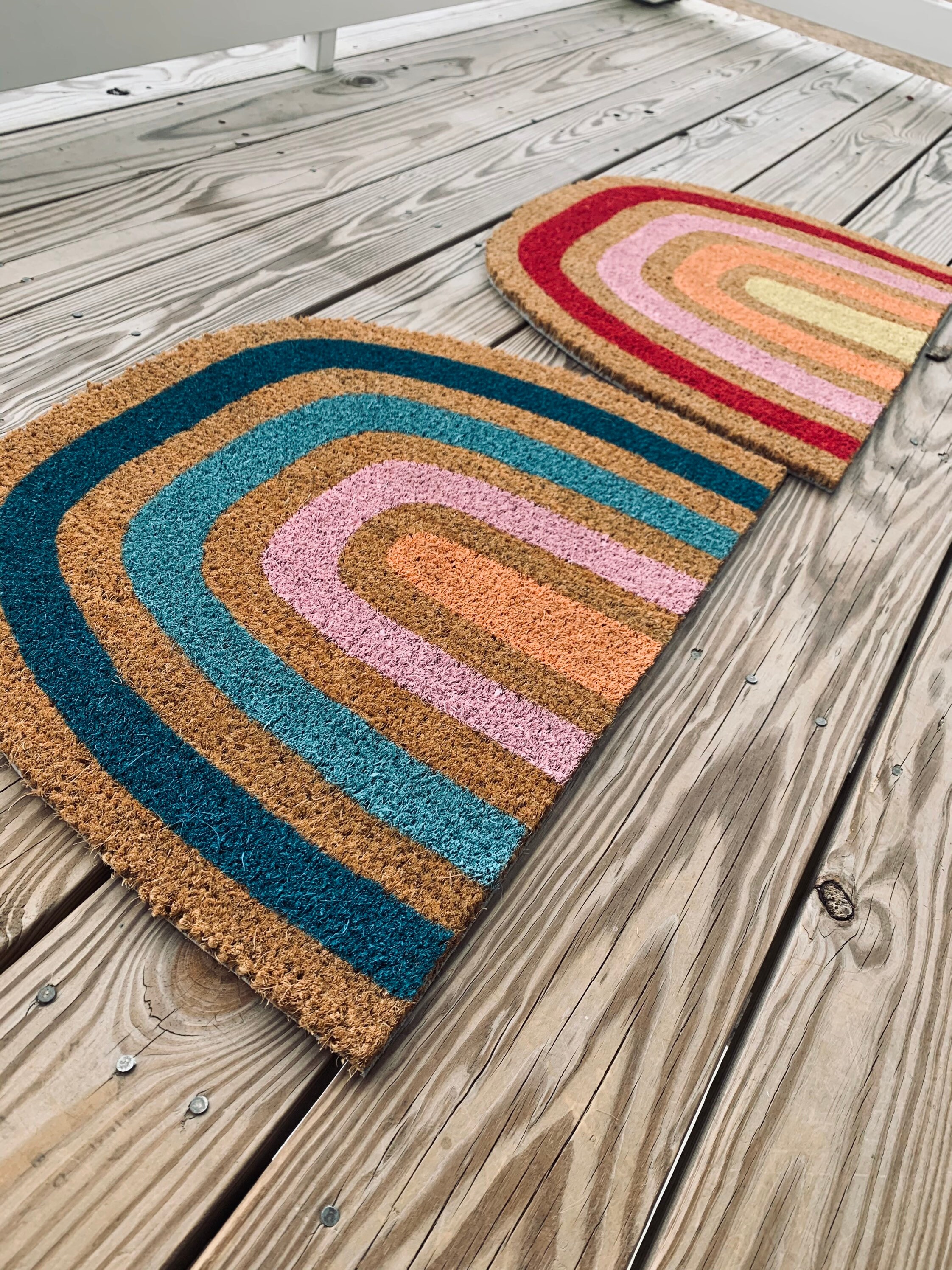 Boho Rainbow Doormat Summer Beachy Doormat Cute Patio Etsy Australia