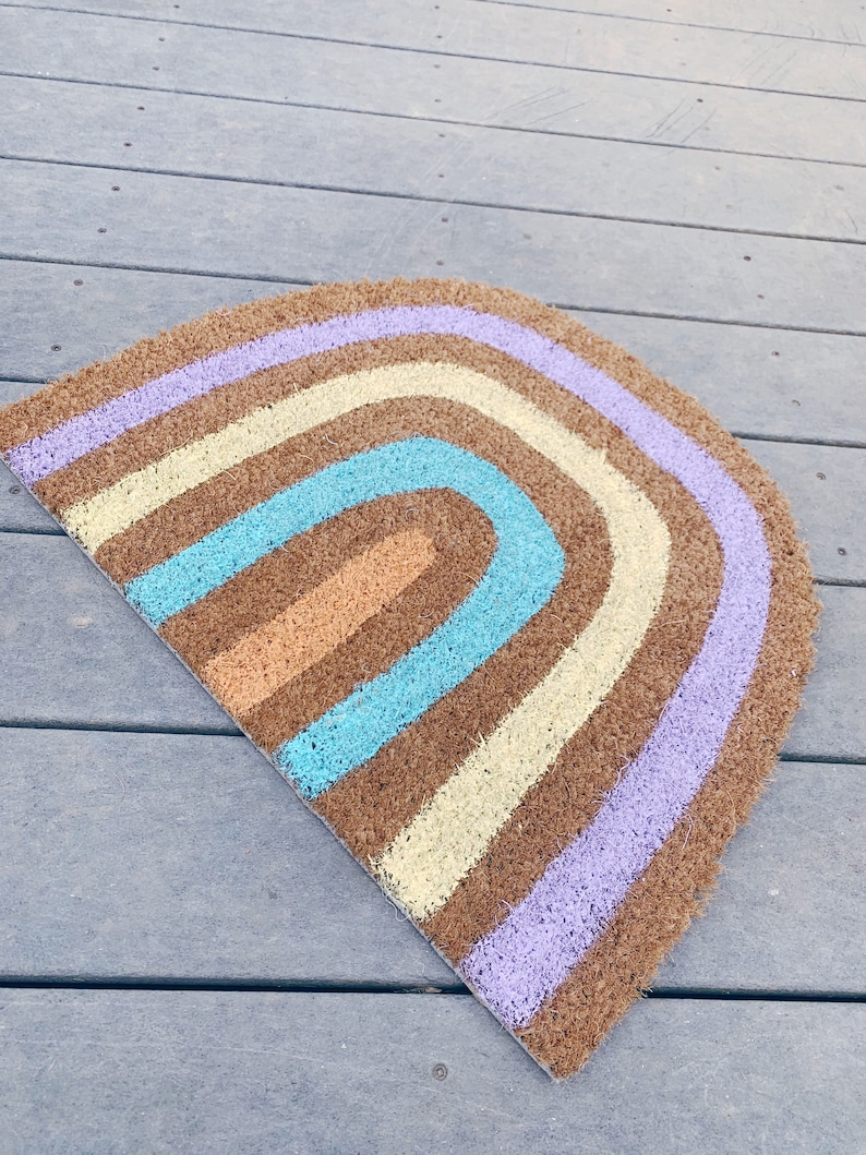 Boho Rainbow Doormat Summer Beachy Doormat Cute Patio Etsy Australia