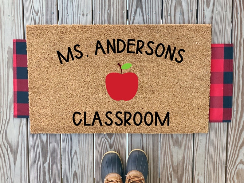 Custom Welcome to My Classroom Doormat Custom Teacher Doormat Cute Classroom Doormat Custom Teacher Gifts Cute Custom Name Doormat image 1