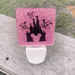 Disney Themed Castle with Fireworks Glitter nightlight | Kids Nursery | Custom Nightlight | Personalized Baby Gifts | Gender Reveal Party