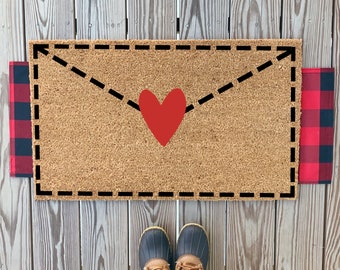 Valentine's Day Doormat | Colorful Welcome Mat | Cute Love Letter Doormat | Valentine's Day Heart Decor | Spring Porch Decor | Housewarming