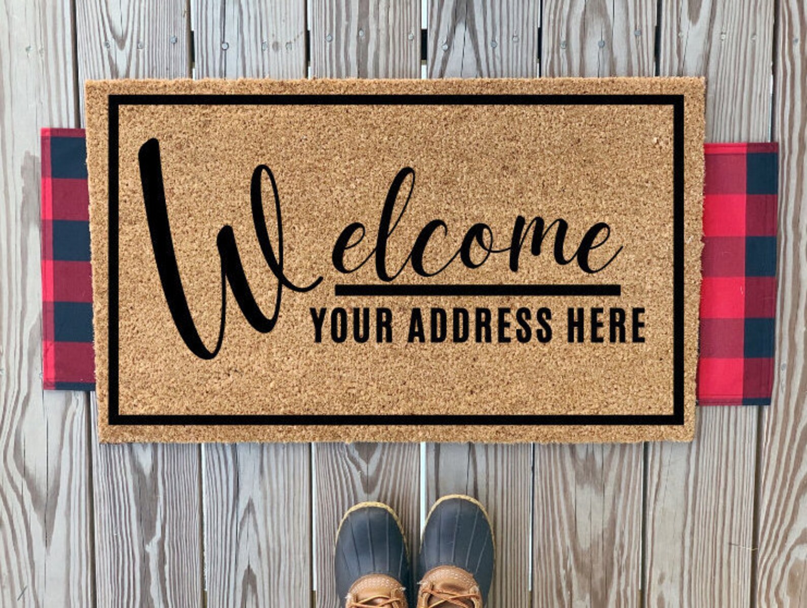 CUSTOM Mat With Address and Border Housewarming Etsy