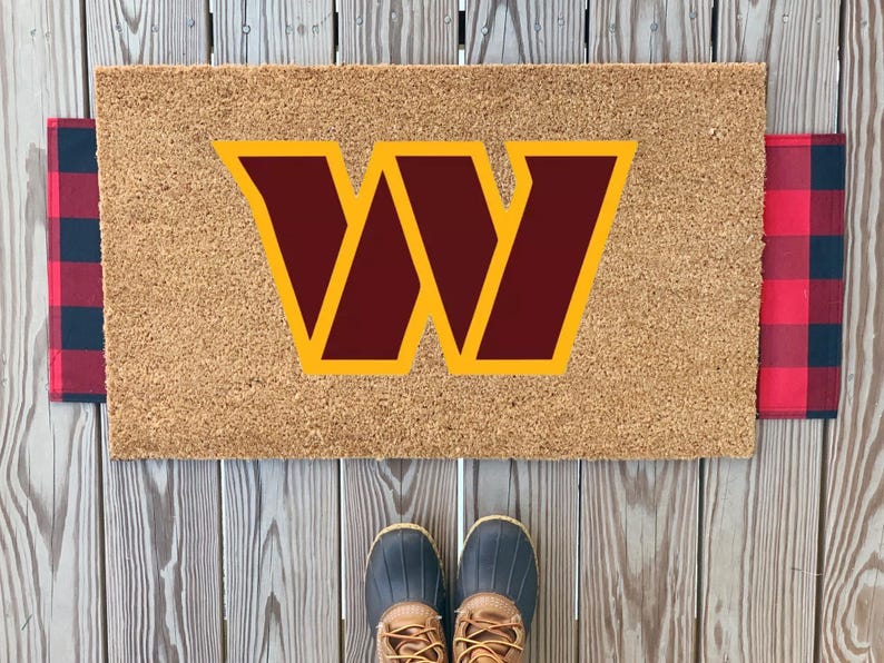 Commanders Decor Washington Commanders Logo Football Doormat | Football Welcome Home Mat ...