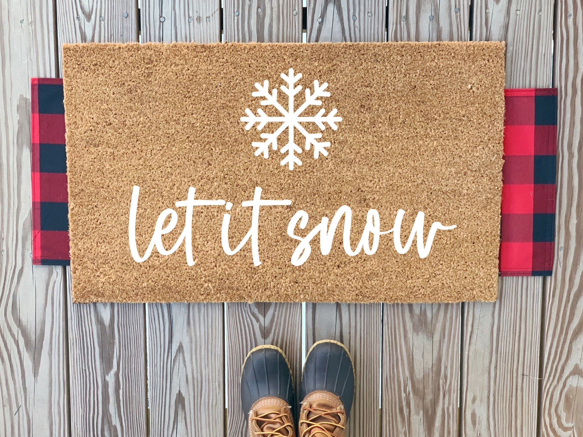 Discover Let It Snow Doormat | Cute Winter Doormat | Welcome Front Doormat