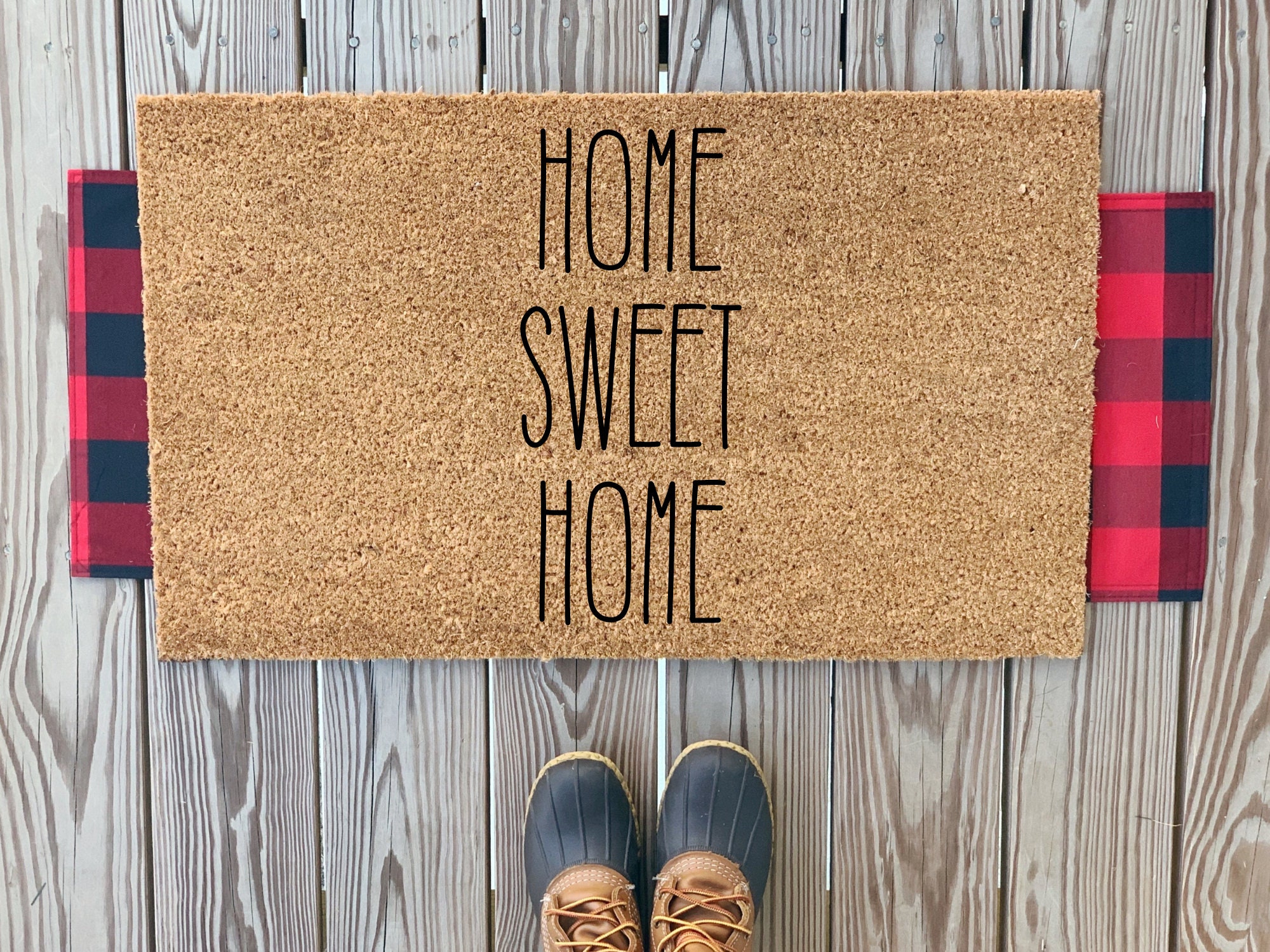 Home Sweet Home Doormat | Simple Welcome Home Mat | Rustic Farmhouse Home  Doormat | Cute Farm Porch Decor | Housewarming Gift