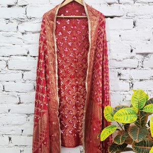 Banarasi Bandhej Dupatta Bancarelle di abiti da sposa avvolge Chunri indiano