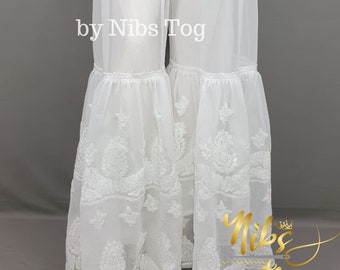 Handmade Chikankari Garara Palazzo Georgette with attached liner