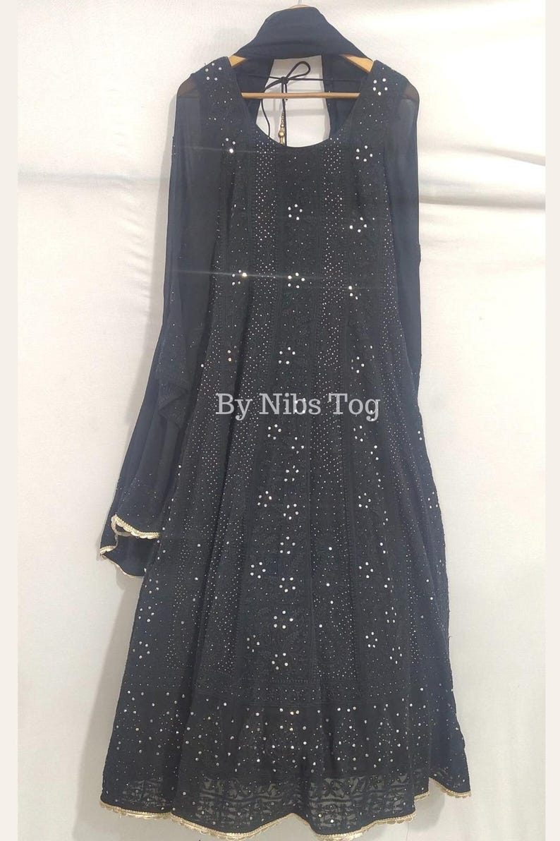 Customizable Handmade Chikankari Anarkali Suit for Women : Indian Wedding Dress image 9