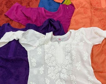 Muslin Cotton Kurta for women: Indian Ethnic wear Chikankari Kurti