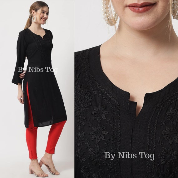 COTTON MACHINE WORK CHIKANKARI KURTI – chikankaar