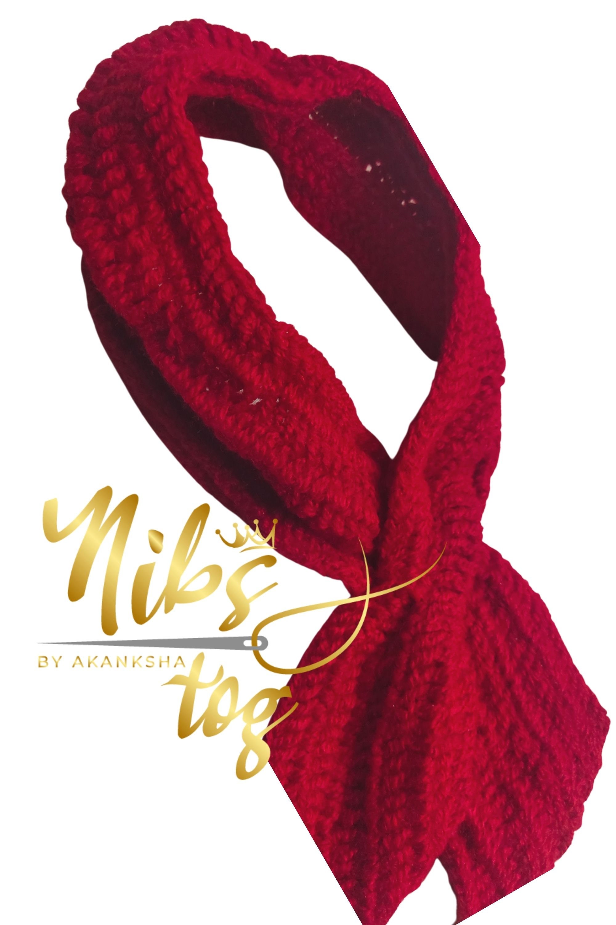 Winter Red Ascot Scarf Bow Tie Style Scarf Collar Neck Warmer Scarf