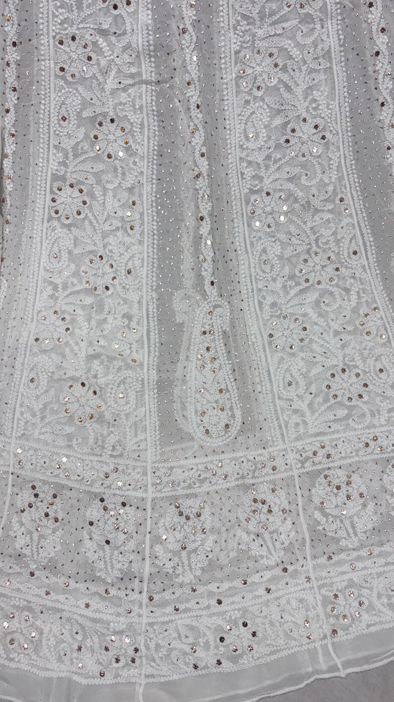 Customizable Handmade Chikankari Anarkali Suit for Women : Indian Wedding Dress image 7