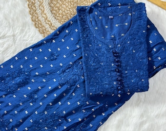 Handmade Chikankari Kurta Palazzo Set for Women Indian Ethnic Wear Salwar Kameez