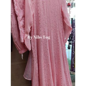 Customizable Handmade Chikankari Anarkali Suit for Women : Indian Wedding Dress image 10