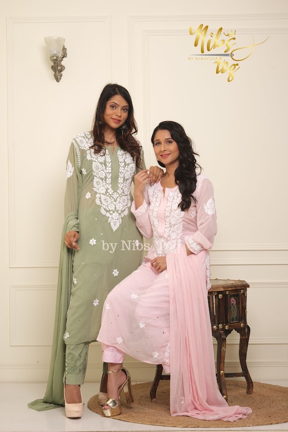 Dupatta Chikankari Kurta Set 