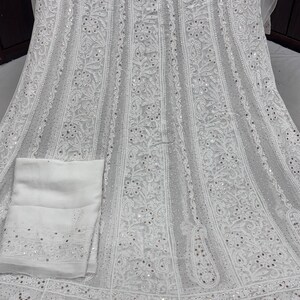 Customizable Handmade Chikankari Anarkali Suit for Women : Indian Wedding Dress image 6