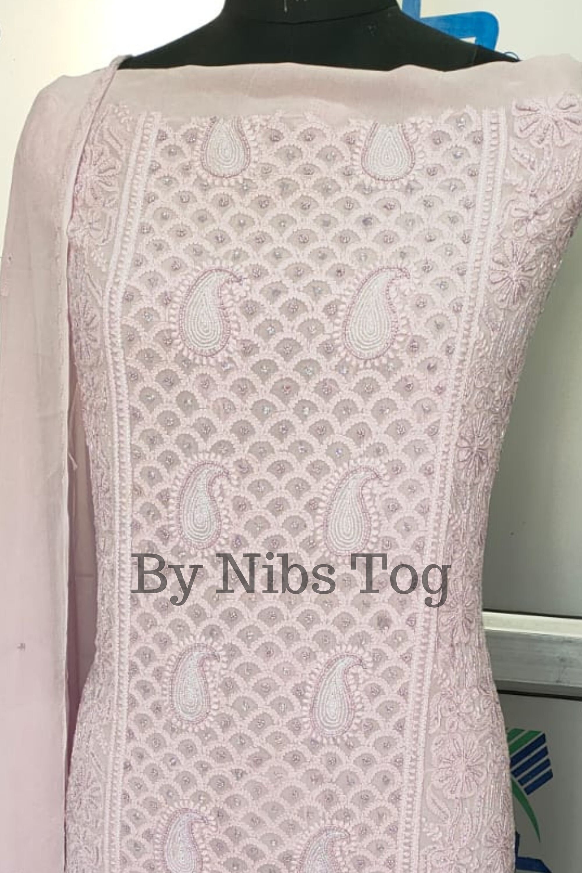 Chikan work salwar best sale material