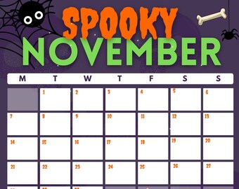 Halloween Themed November Planner