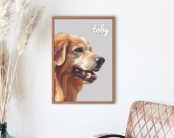 Custom Dog Portrait: Personalized Pet Art, Unique Pet Memorial (Digital File)