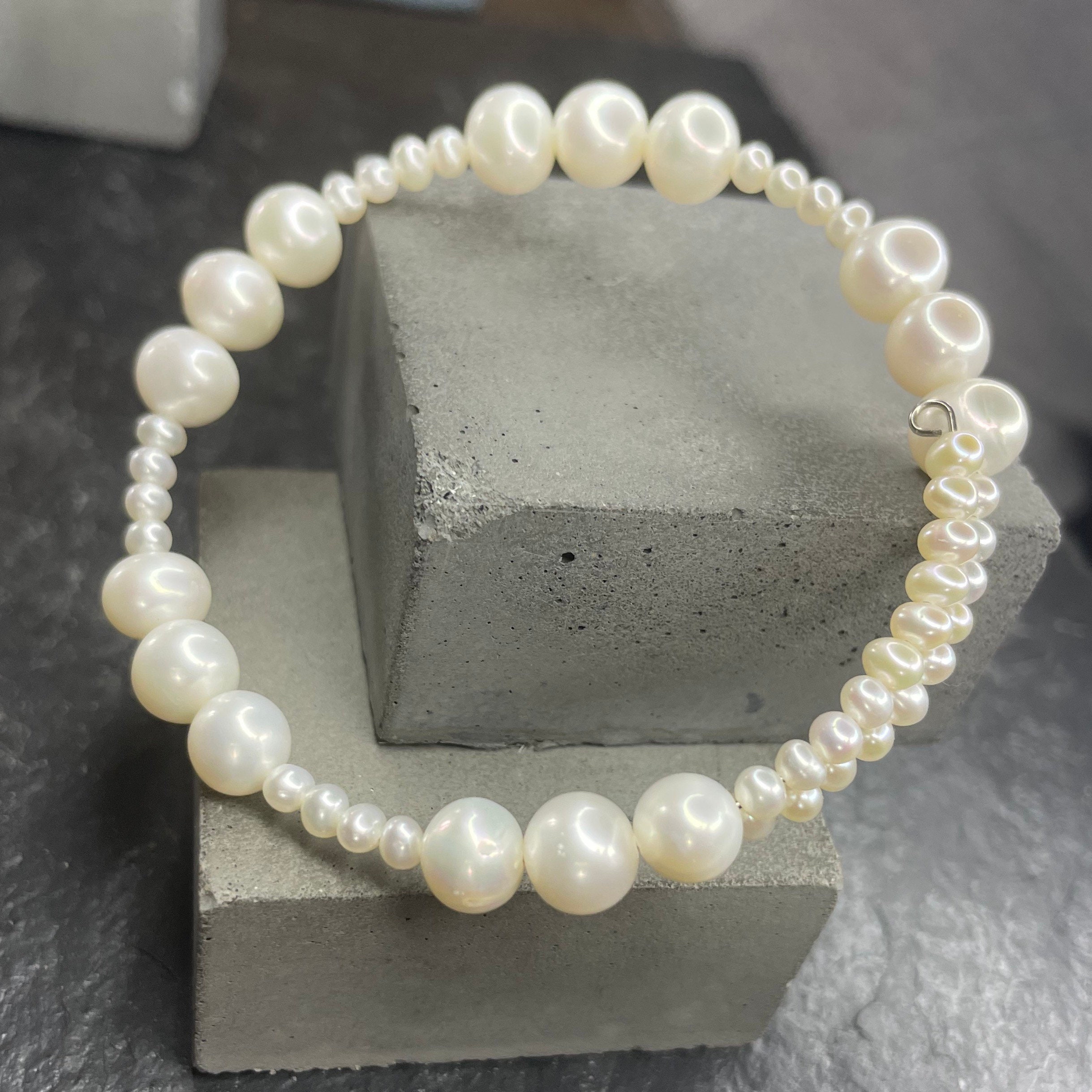 Silk + Pearl DIY Memory Wire Bracelet - Happy Hour Projects