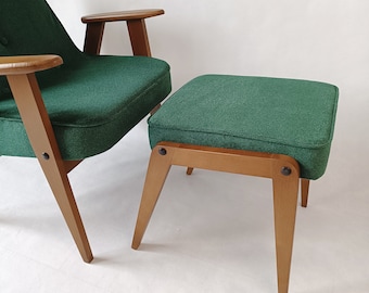 Polish PRL mid-century footrest. Chierowski 366 armchair footrest. Personalization.