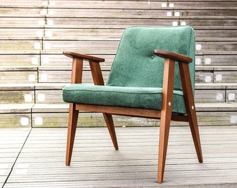 Original Polish mid-century armchair model 366, designed by J. Chierowski, Poland, 1960. Personalization.