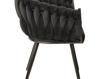 Chaise FIBI au style glamour. Noir et noir