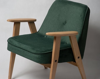 Original Polish mid-century armchair model 366, designed by J. Chierowski, Poland, 1960. Personalization.