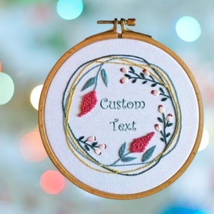 Cross Stitch Kit • Custom Embroidery Kit for Beginner • Floral Cross Stitch • Embroidery Kit • DIY Kit• Custom Name • Handmade Gift Idea