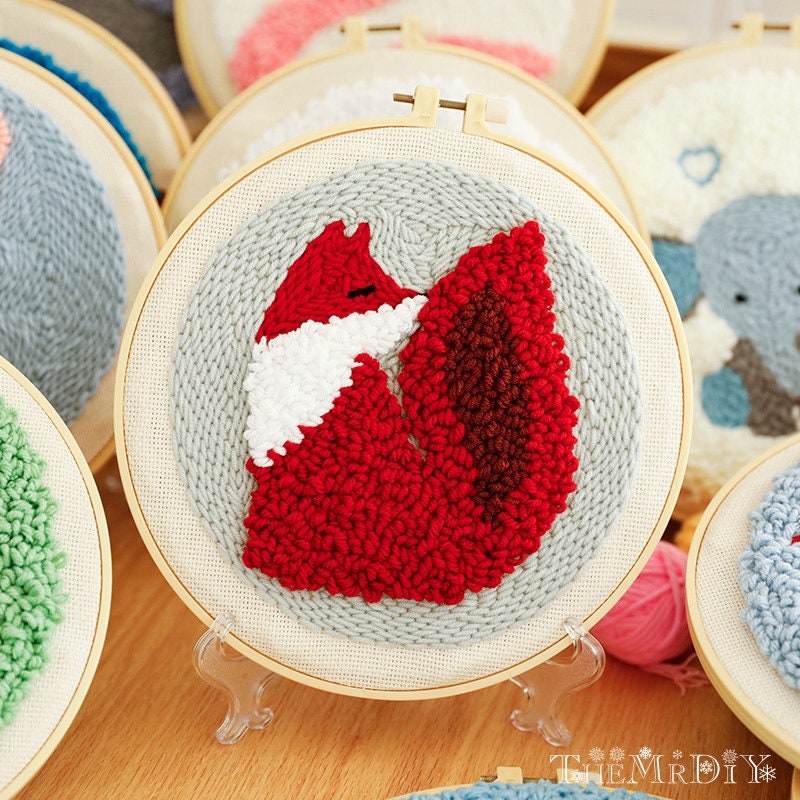 Starter Punch Embroidery Kit Loving Couple Beginner Punch needle kit DIY Embroidery Kit Free Unicorn Punch Needle Personalized Gift